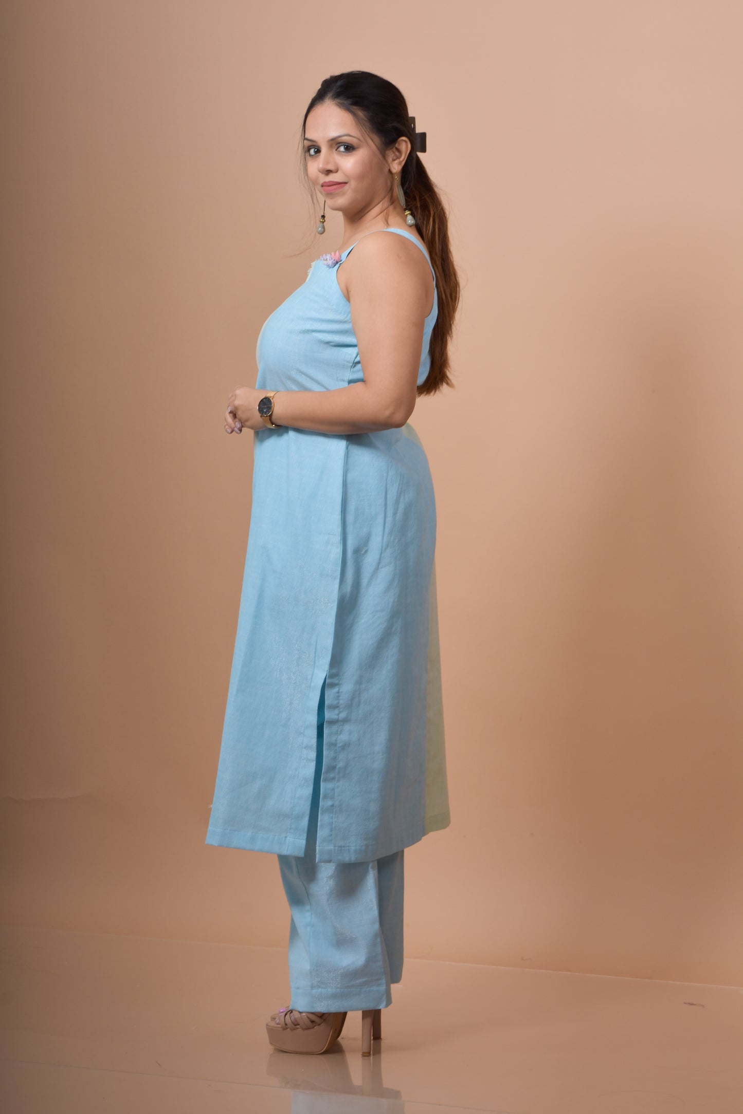 Half And Half Cord Set - Blue With Pista