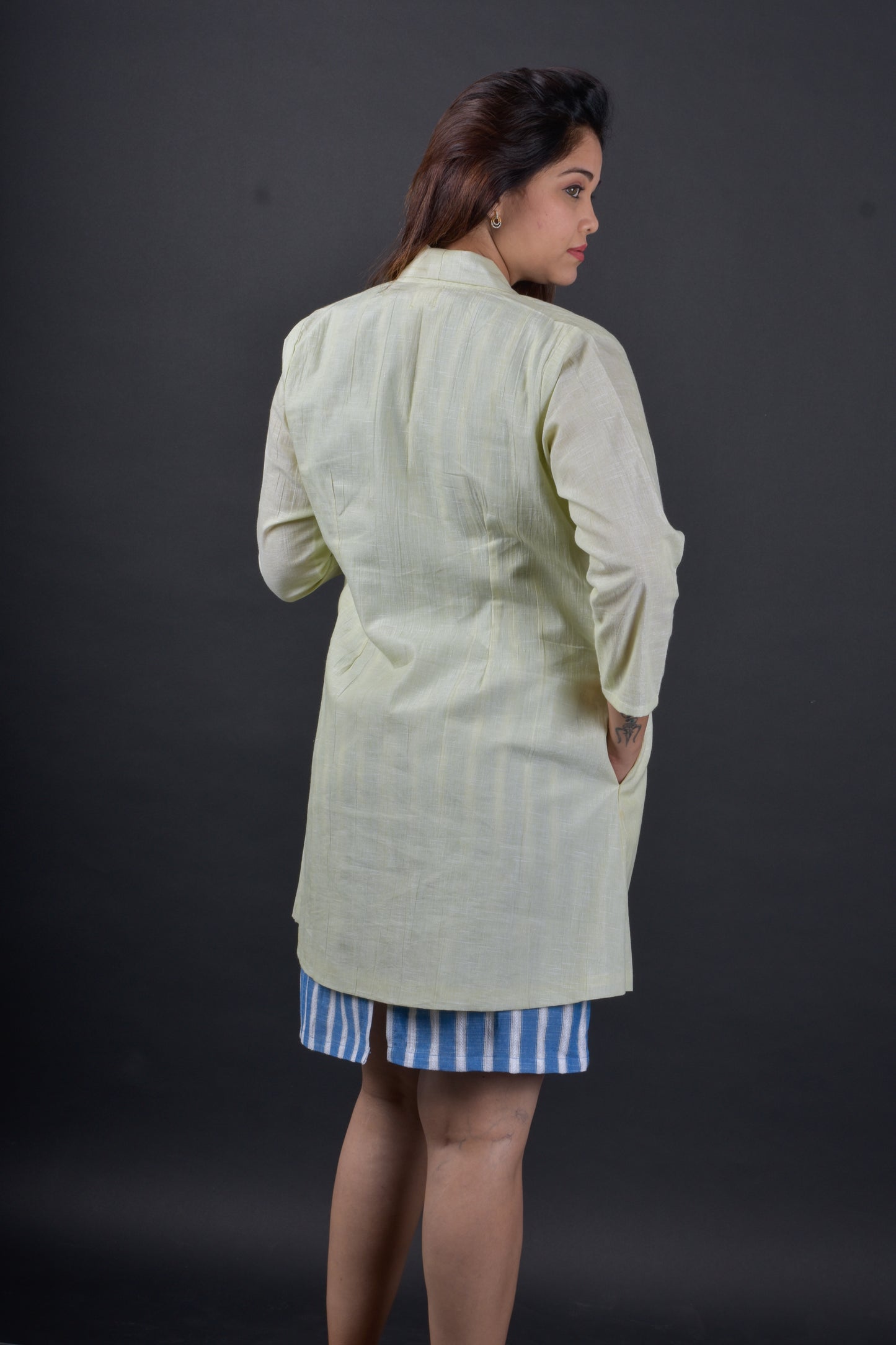 Blazer Collar Jacket with Shift Dress