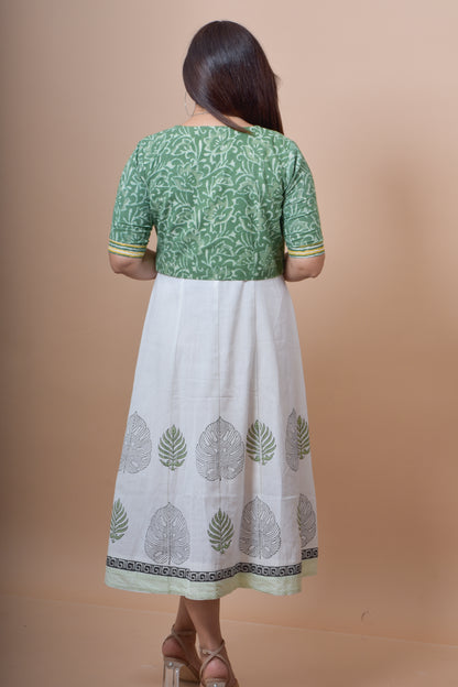 Singlet Dress WIth Hand-block Printed Cotton (Jacket)