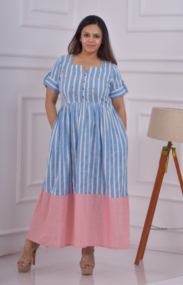 Centre Gather Embroidered Dress