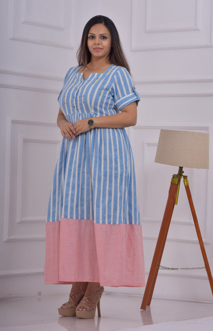 Centre Gather Embroidered Dress