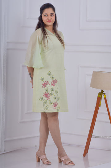 Sheer Dress- Lime