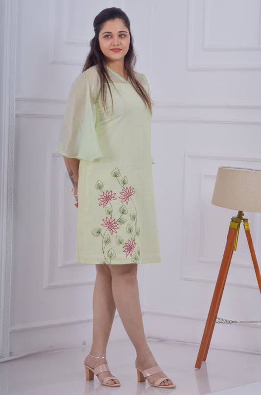 Sheer Dress- Lime