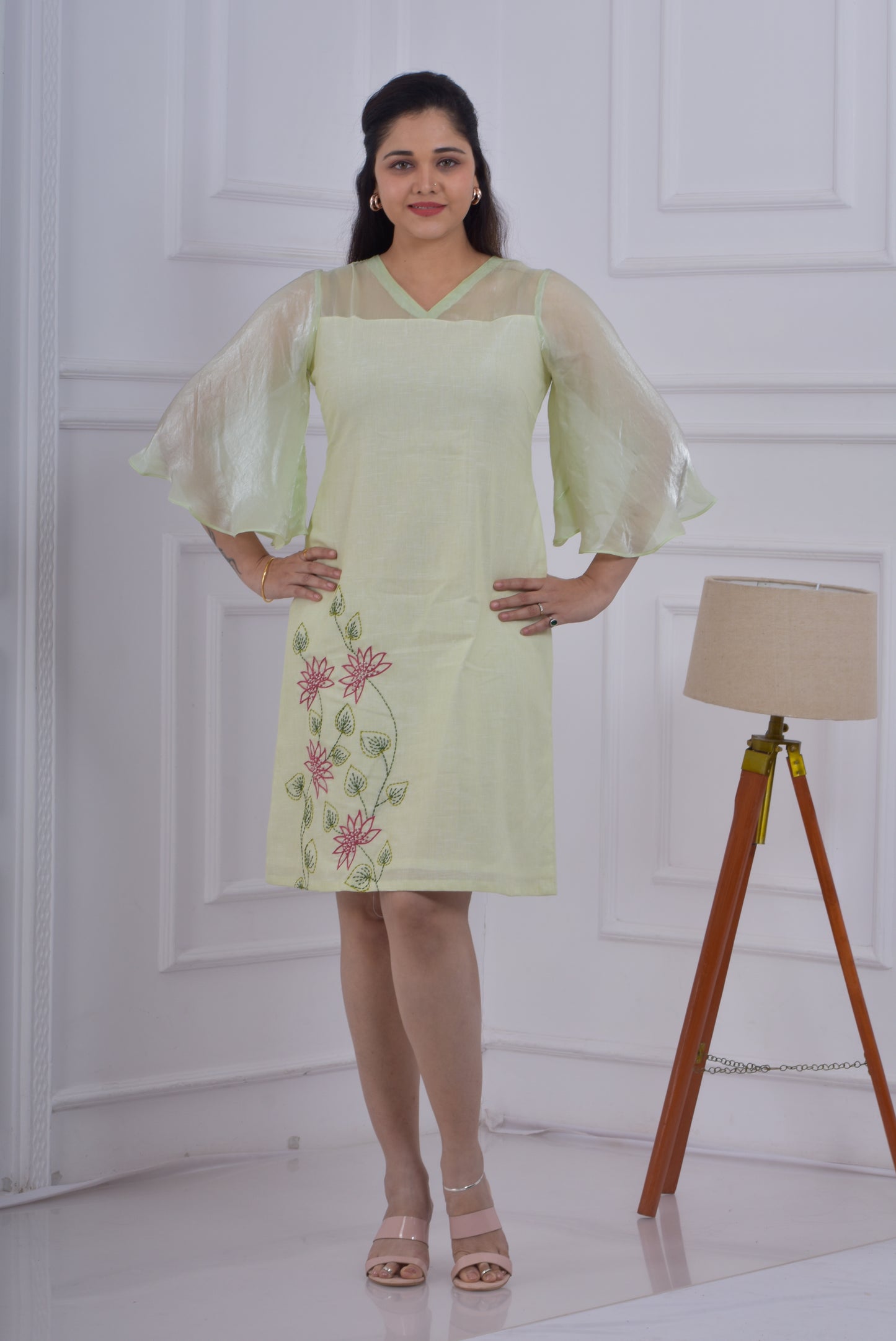 Sheer Dress- Lime