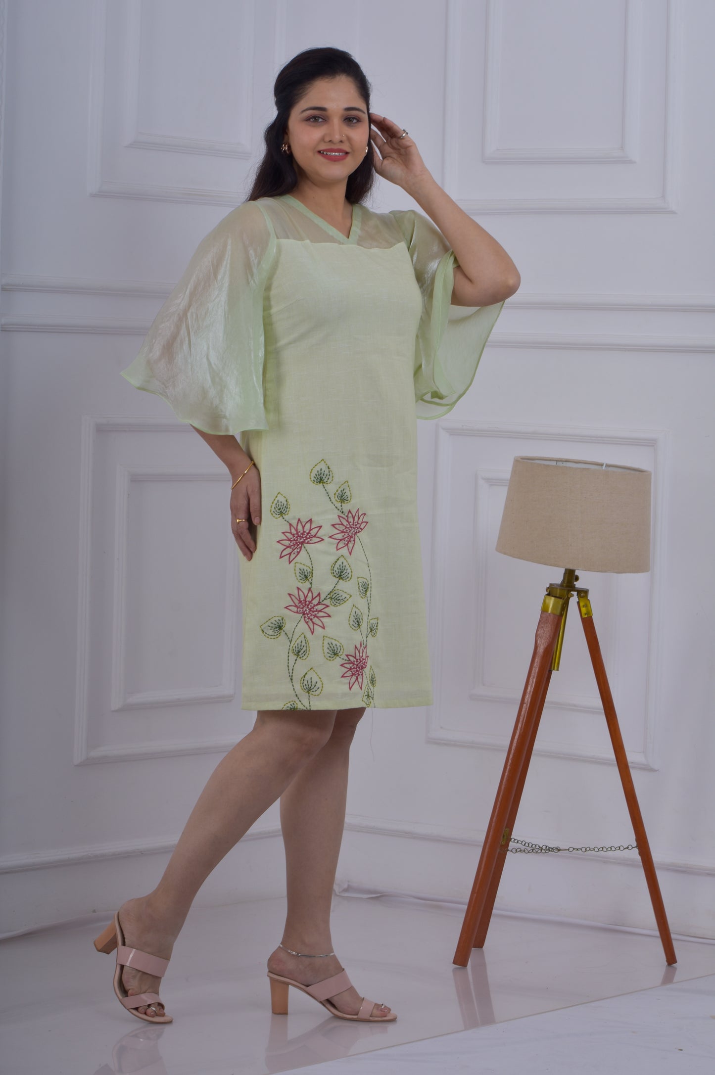 Sheer Dress- Lime
