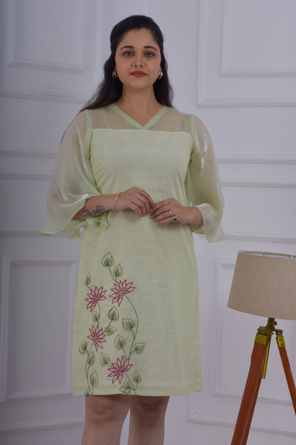 Sheer Dress- Lime