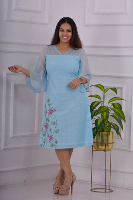 Sheer Dress- Blue