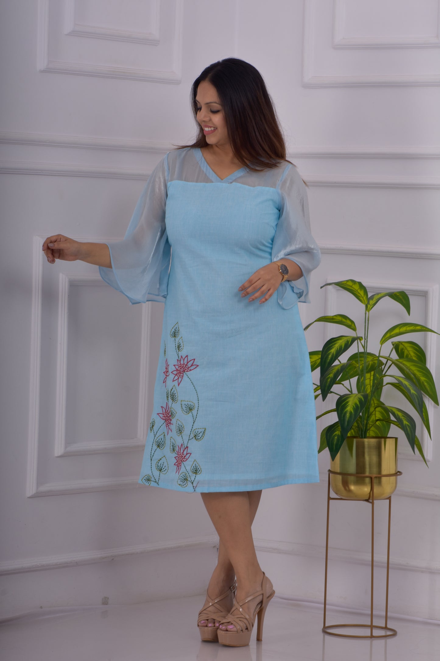 Sheer Dress- Blue