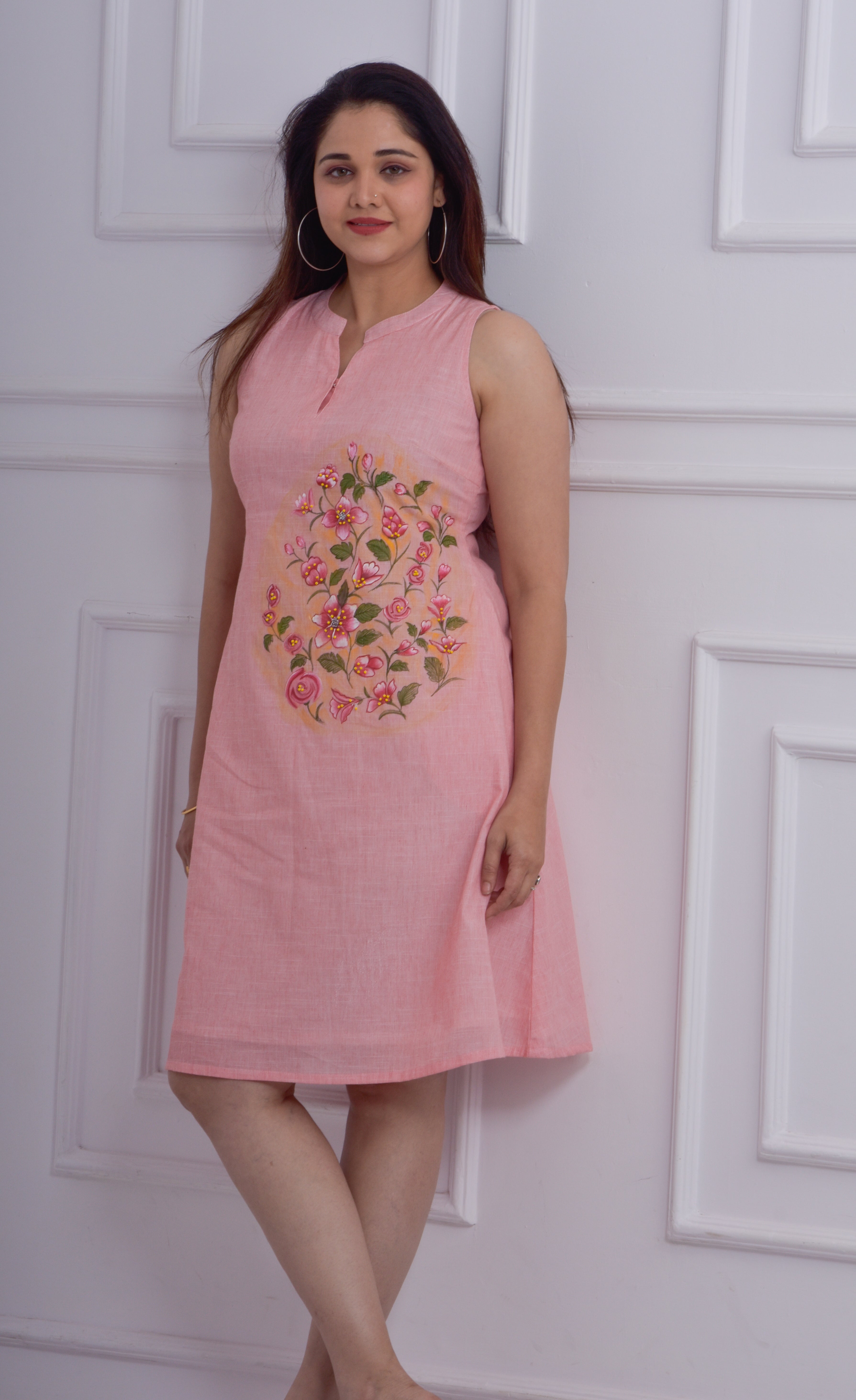 Hand Painted Dress - Pink