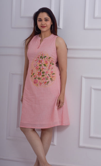 Hand Painted Dress - Pink