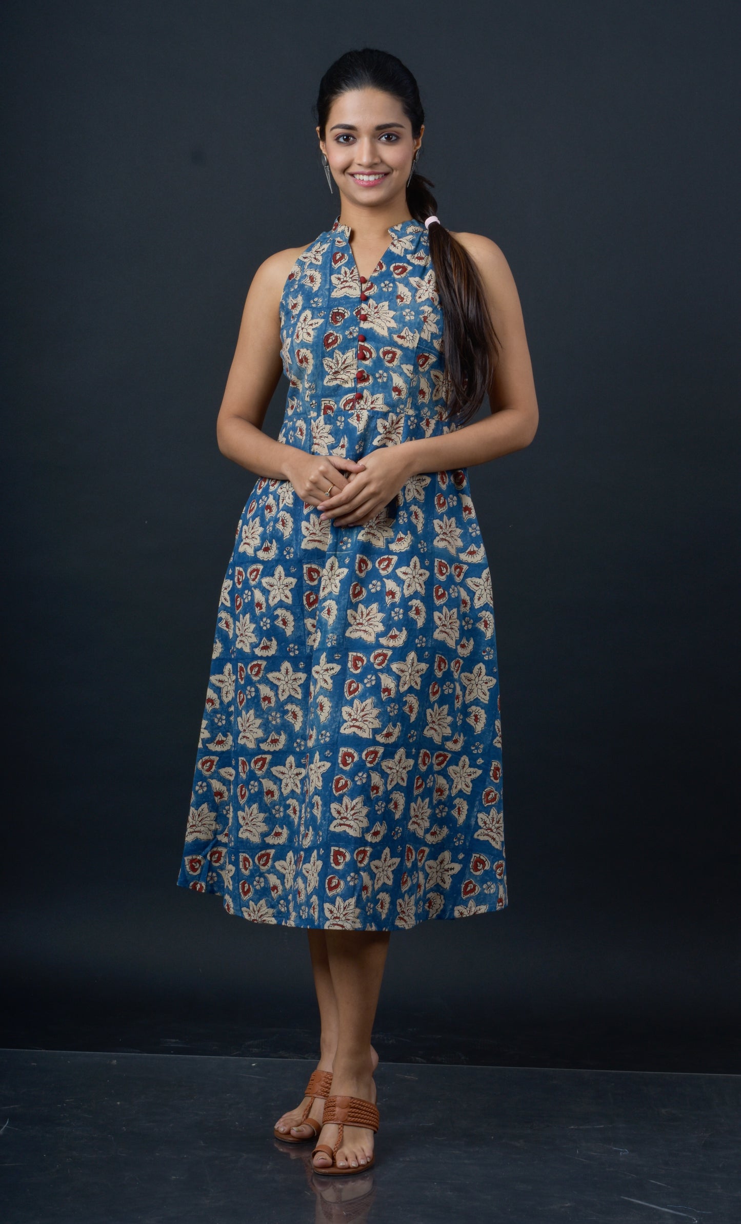Ajrakh Halter Neck Dress