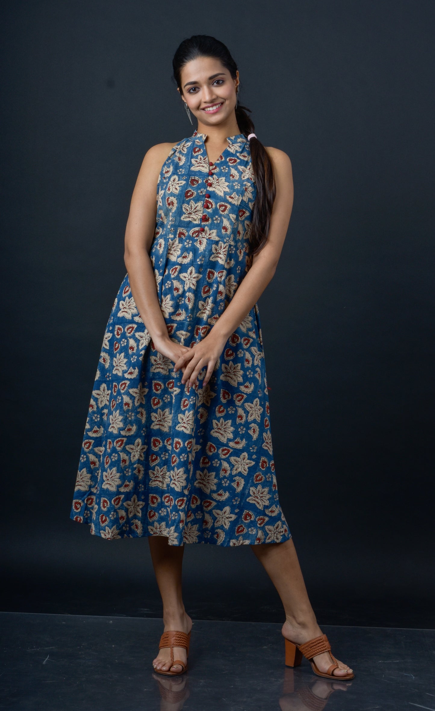 Ajrakh Halter Neck Dress