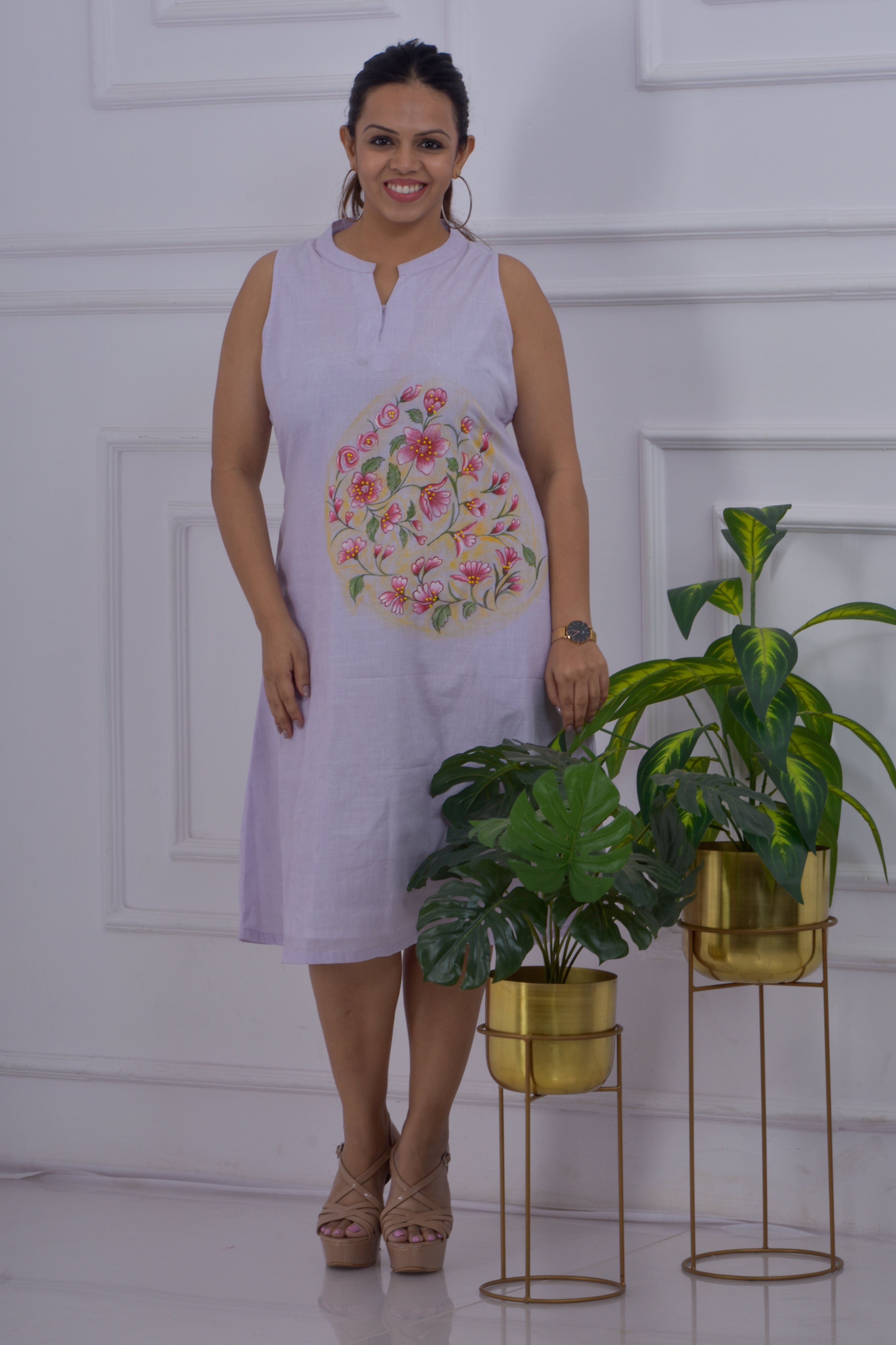 Hand Painted Dress - Lilac