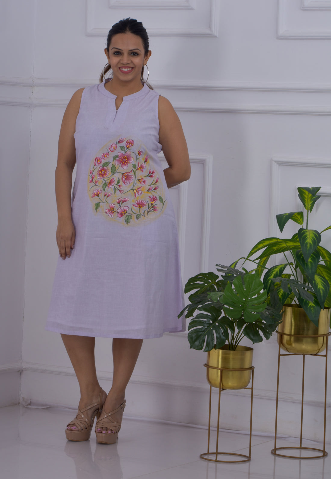 Hand Painted Dress - Lilac