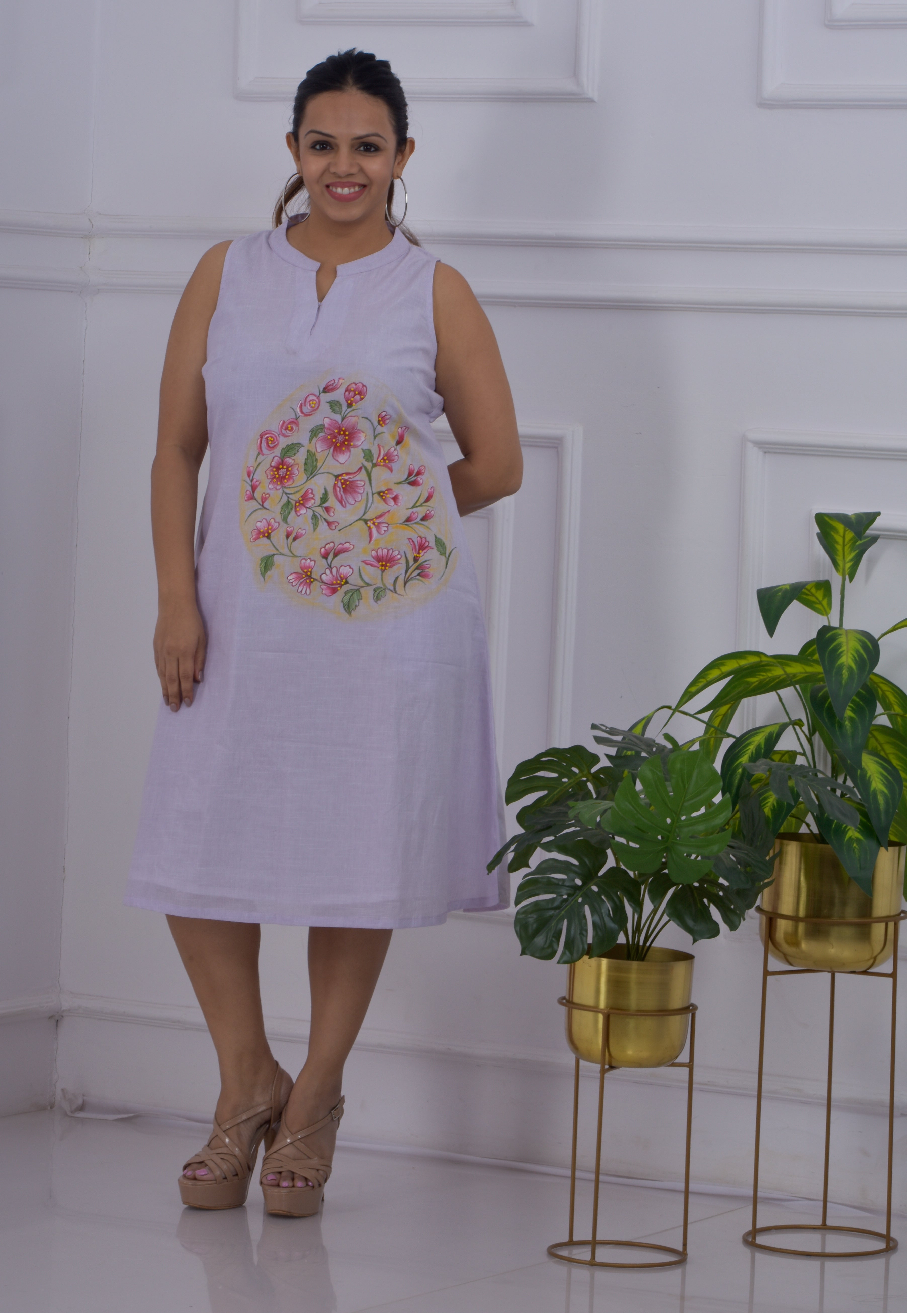 Hand Painted Dress - Lilac