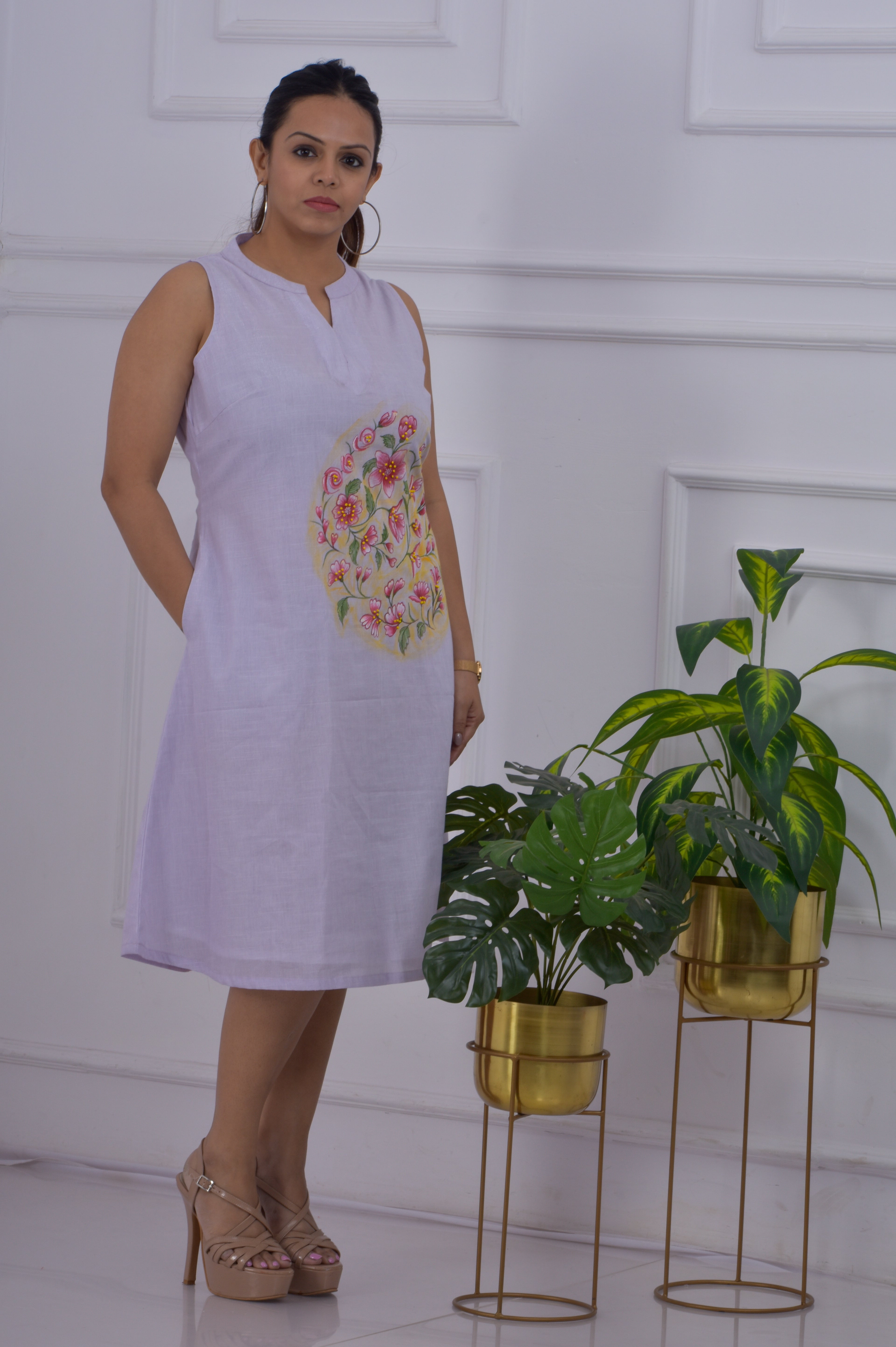 Hand Painted Dress - Lilac