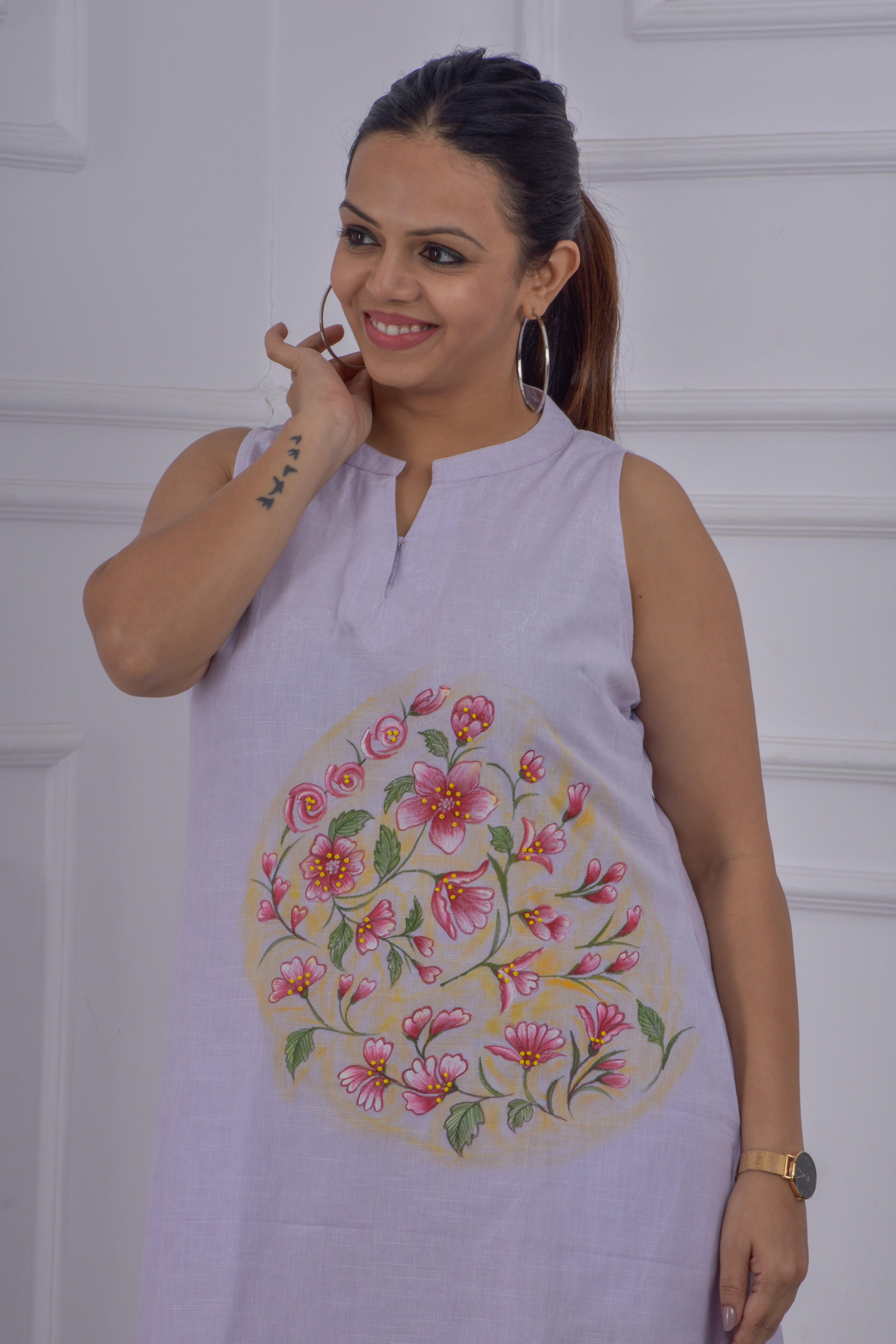 Hand Painted Dress - Lilac