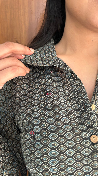Ajrakh grey shirt