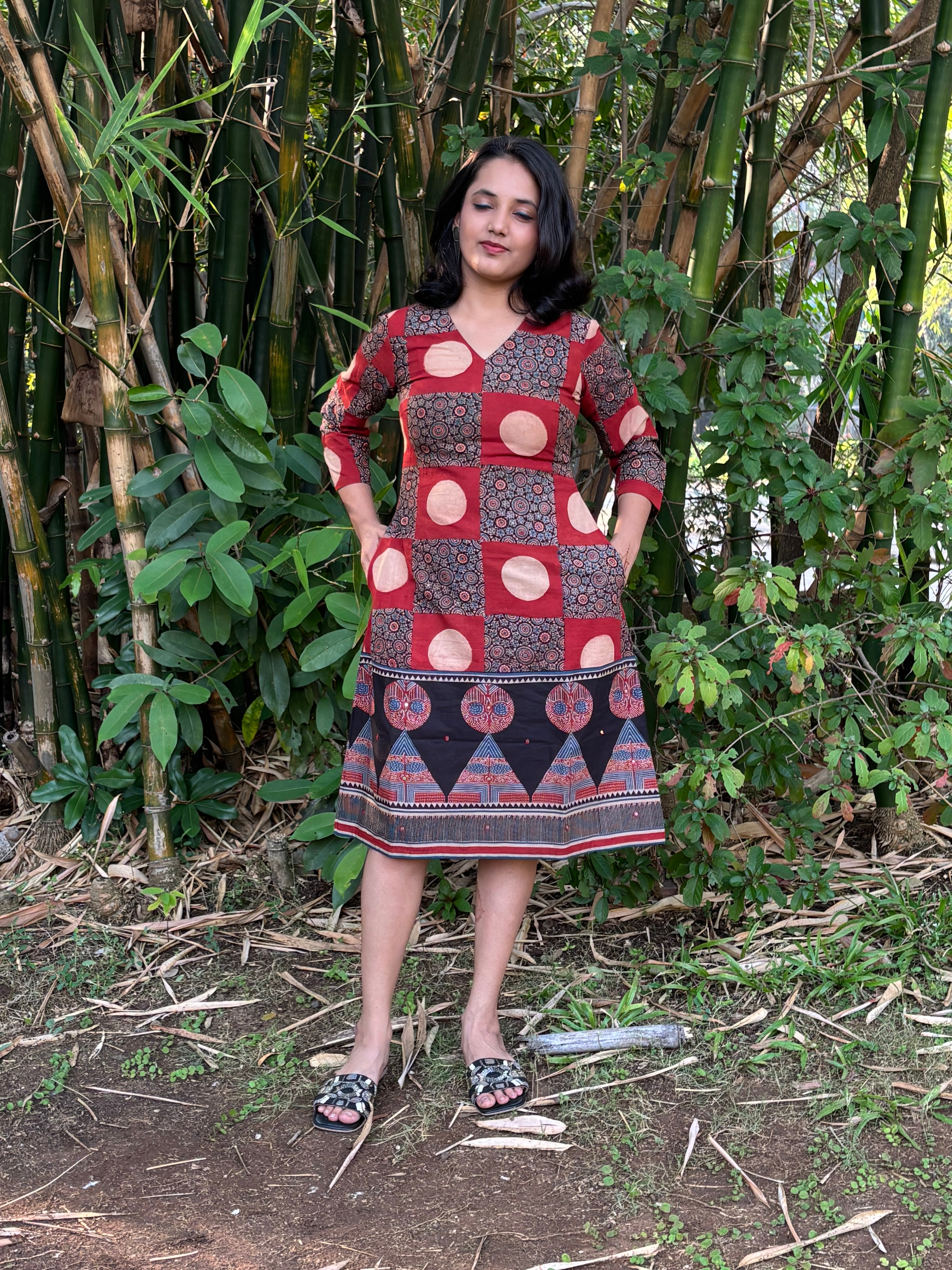 Ajrakh Printed Saanjh Circle Dress