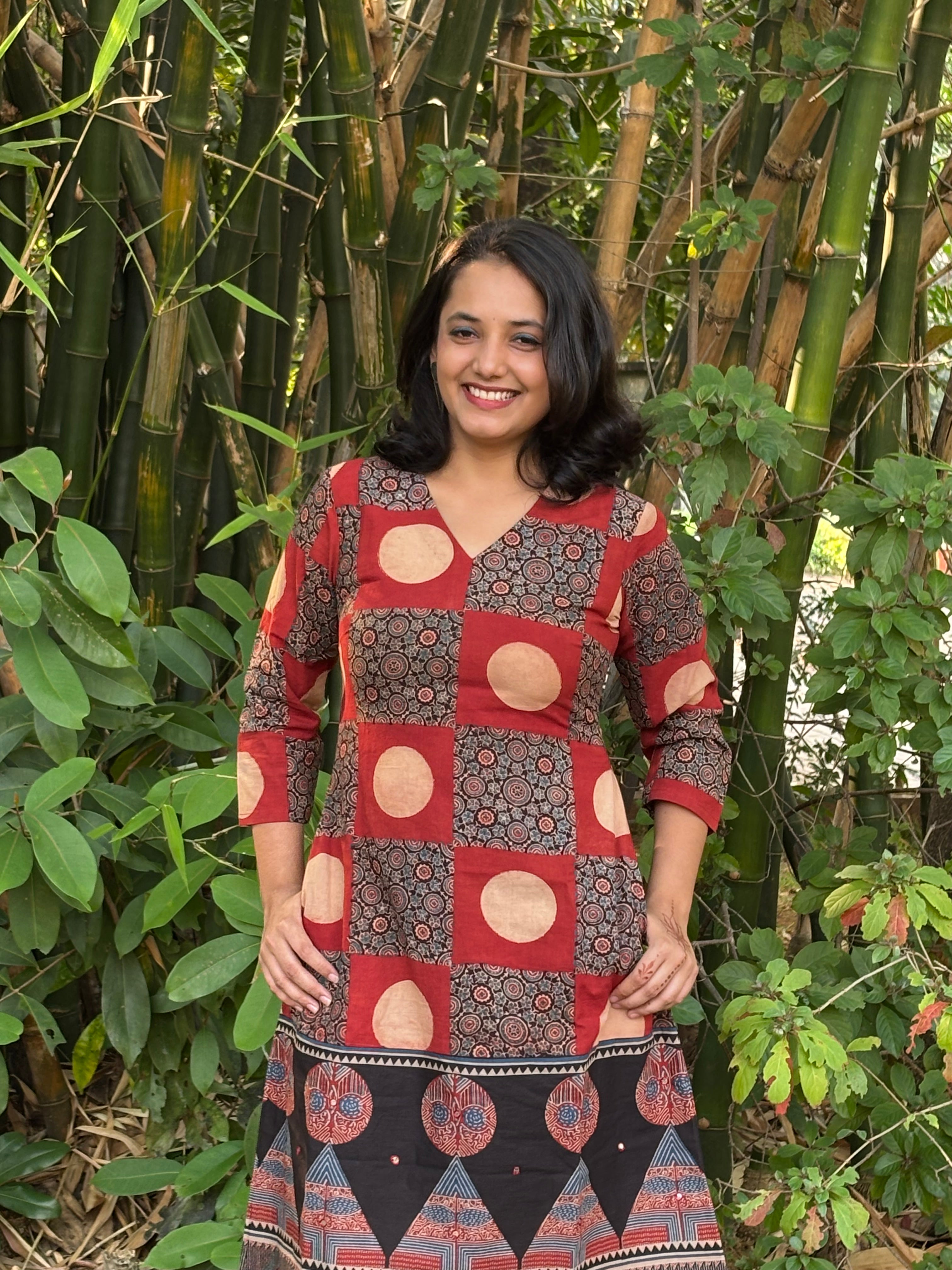 Ajrakh Printed Saanjh Circle Dress