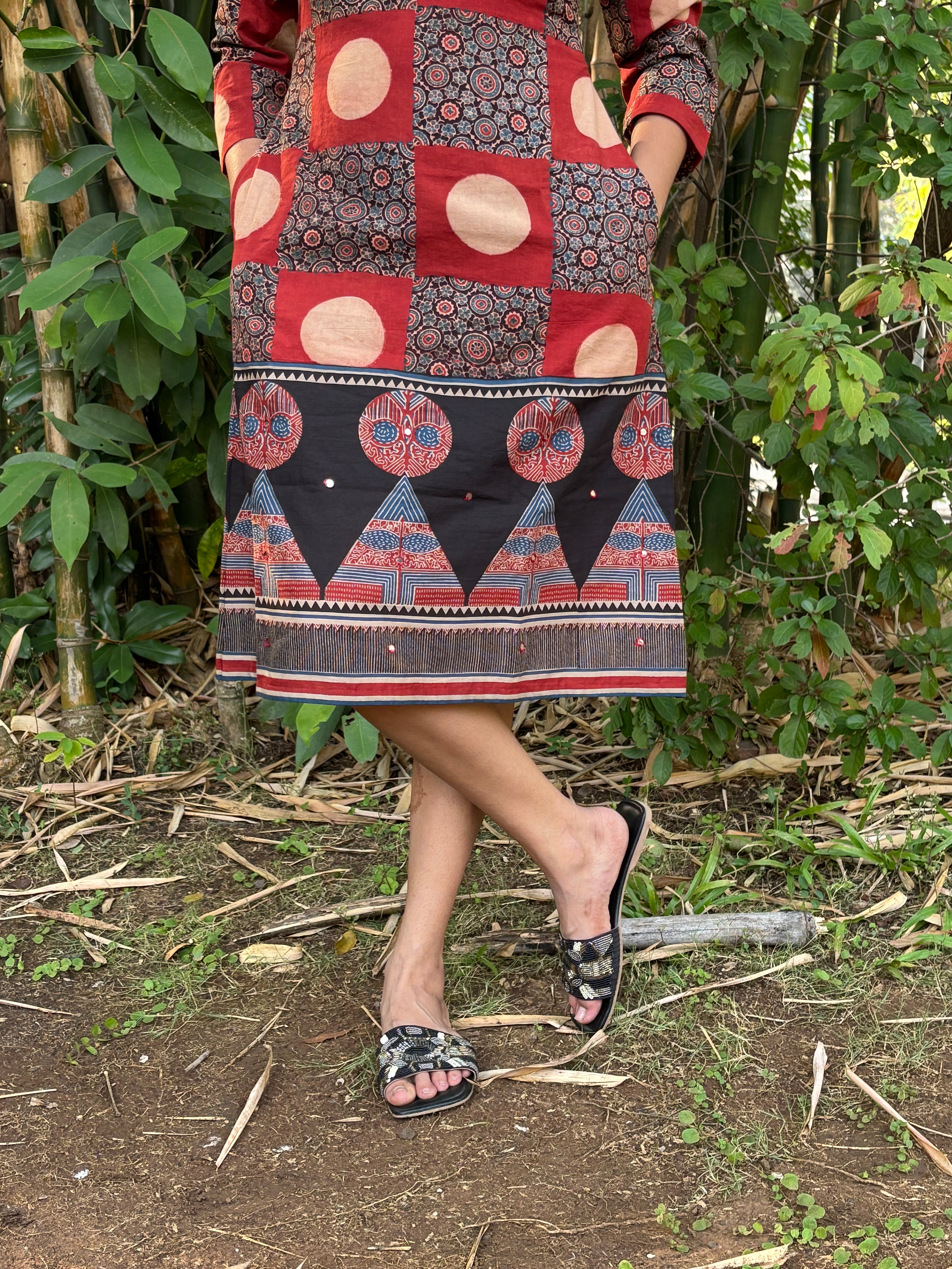 Ajrakh Printed Saanjh Circle Dress