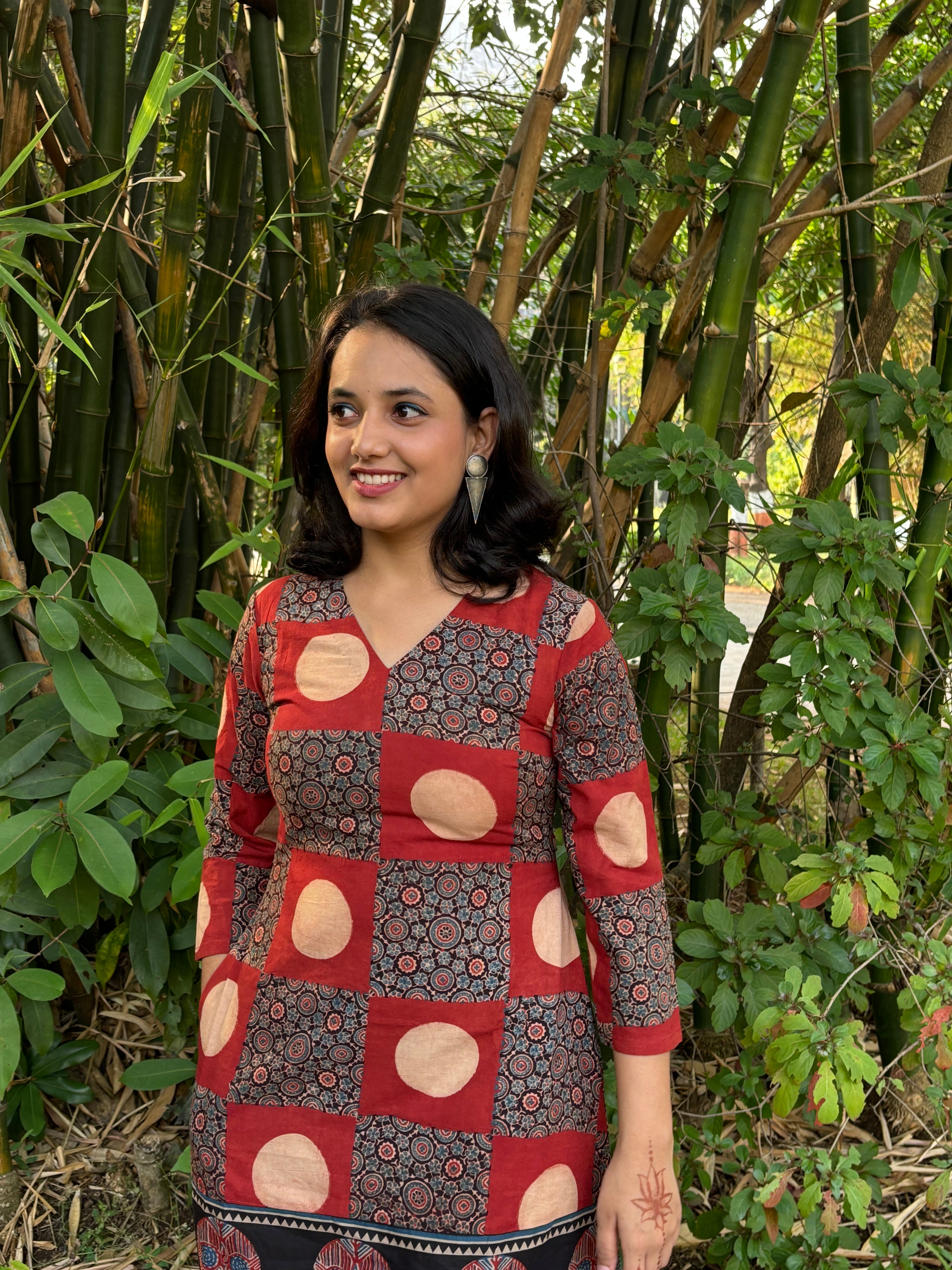 Ajrakh Printed Saanjh Circle Dress
