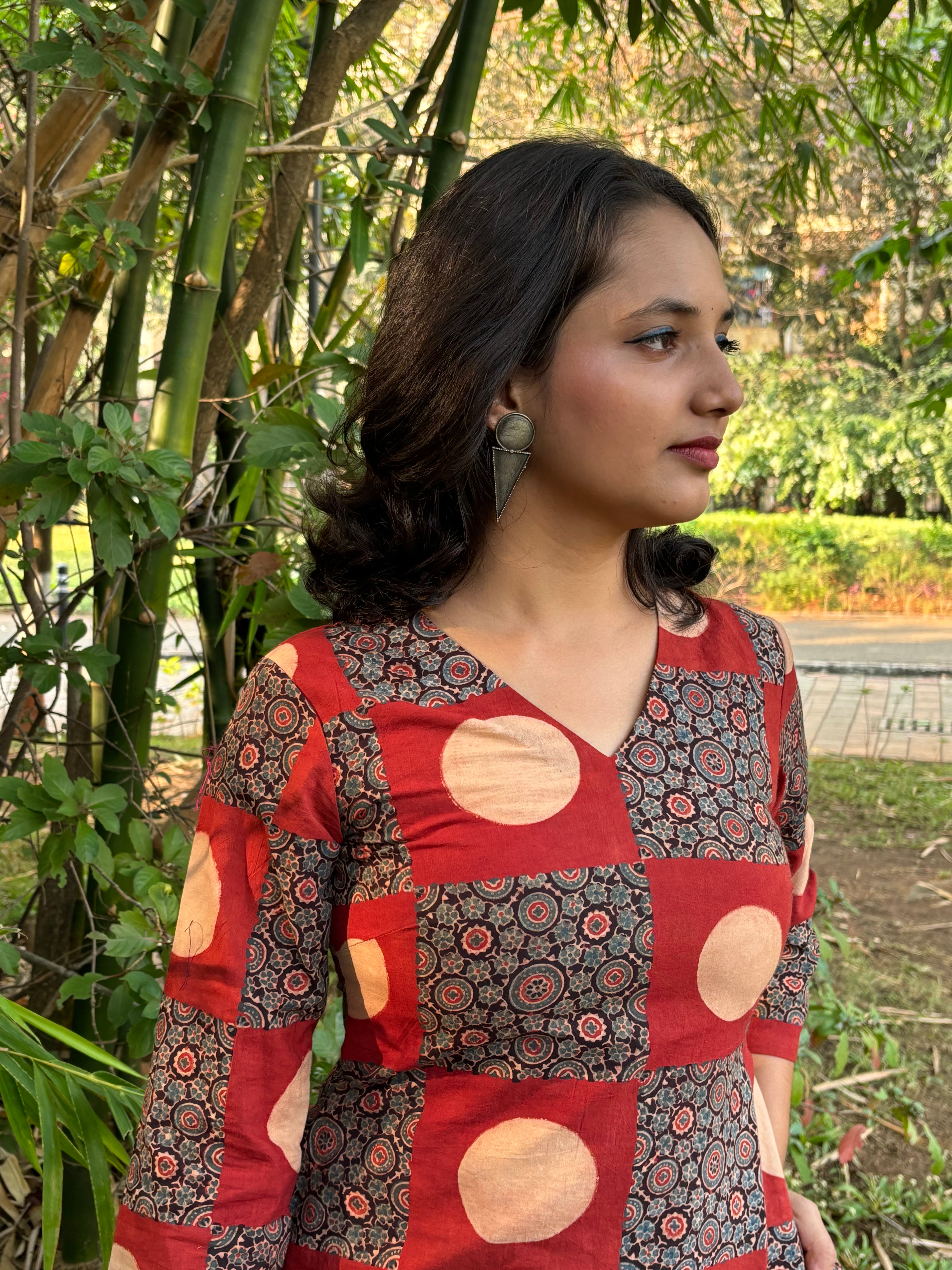 Ajrakh Printed Saanjh Circle Dress