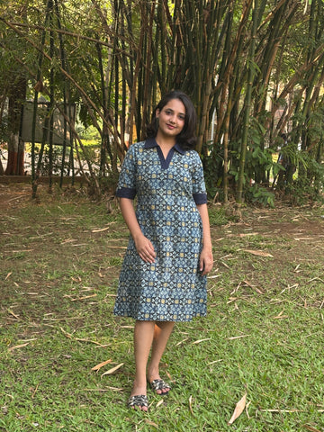 Neelrekha Ajrakh Dress