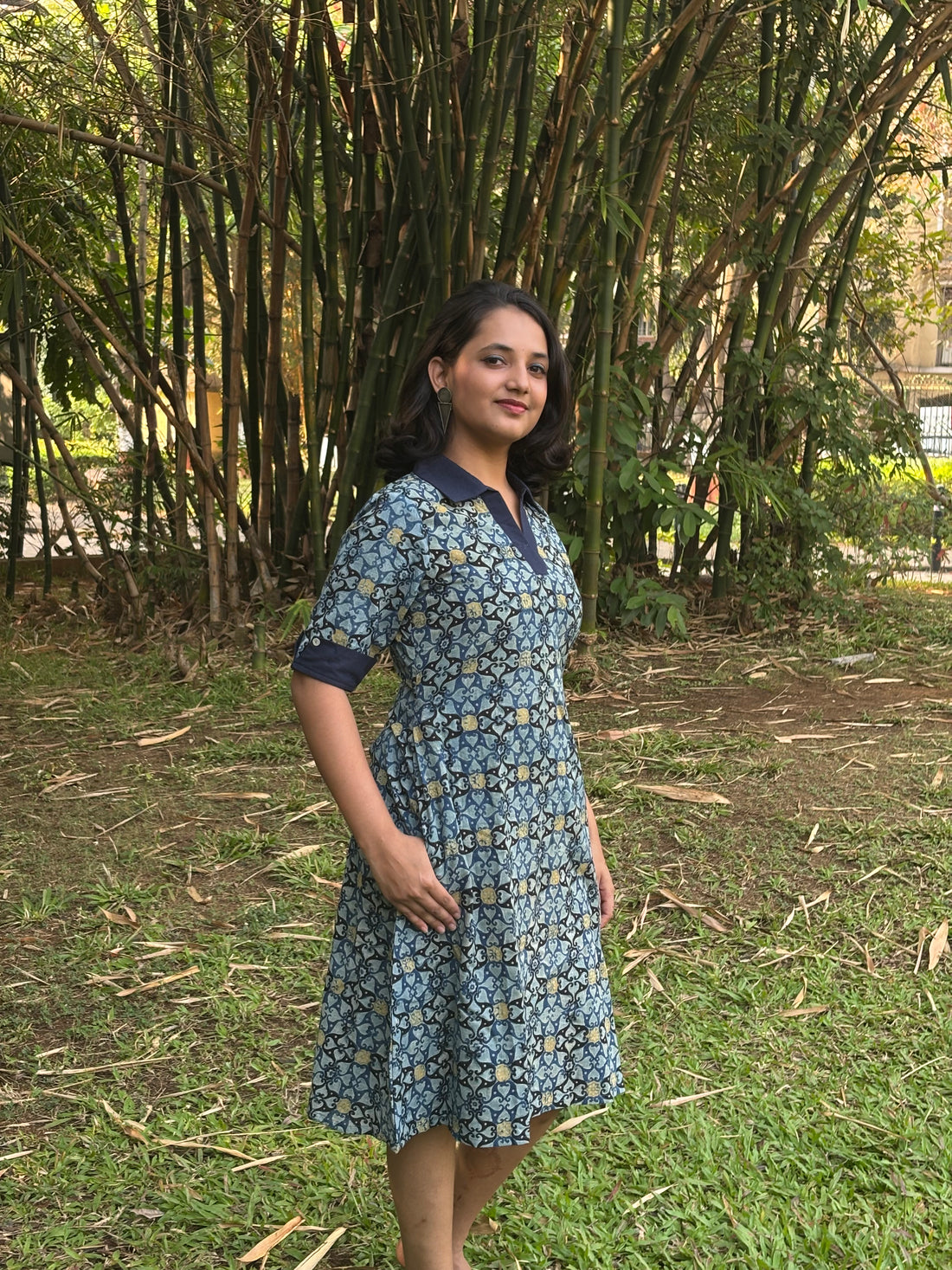 Neelrekha Ajrakh Dress