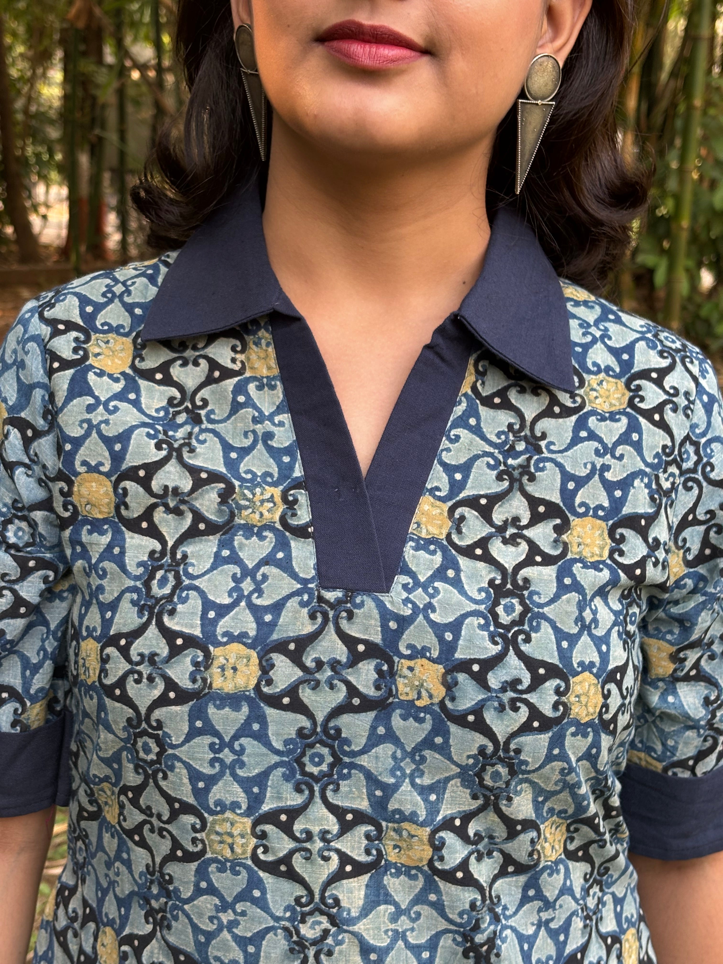 Neelrekha Ajrakh Dress