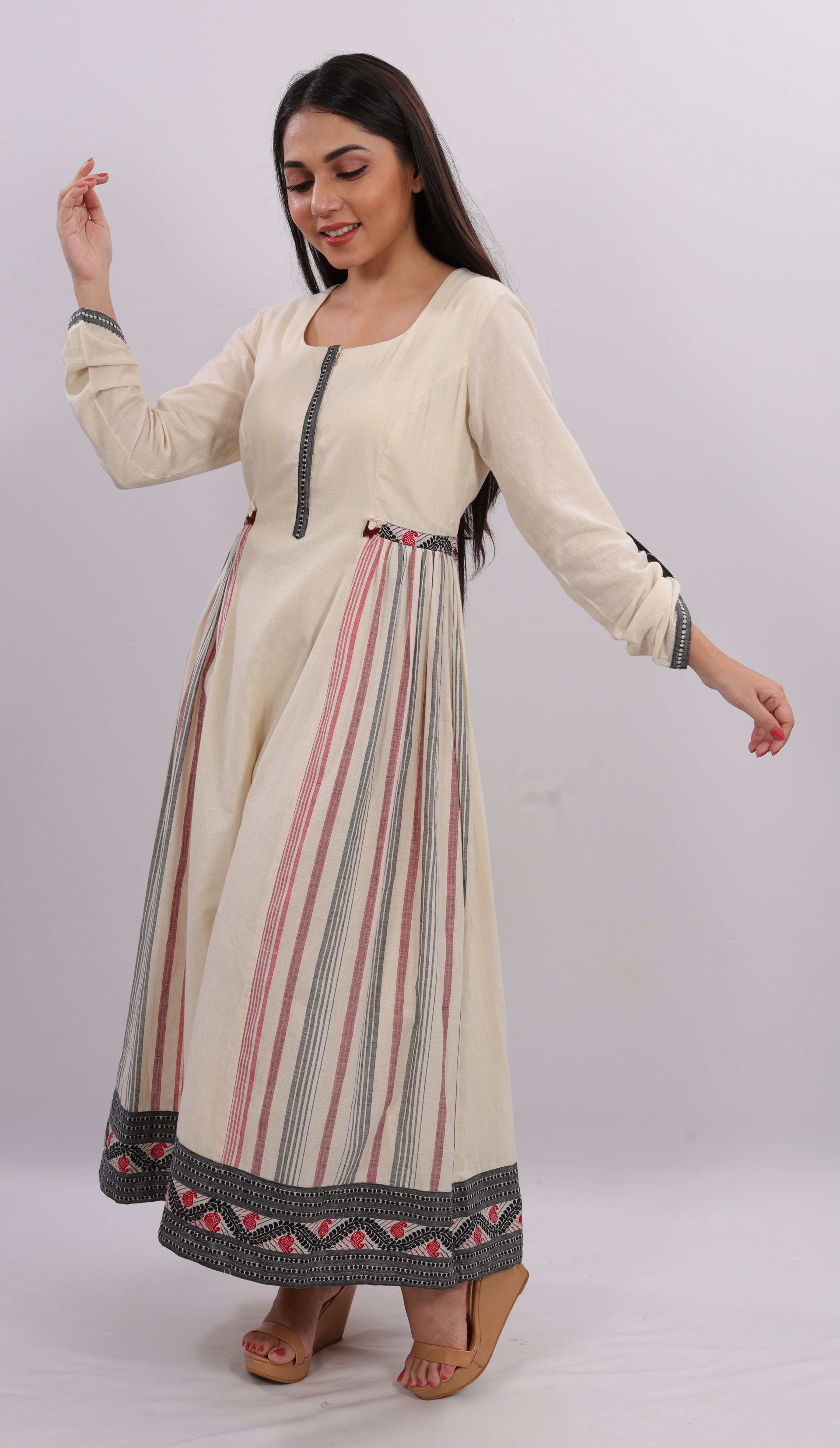 Side Gather Flared Kurta