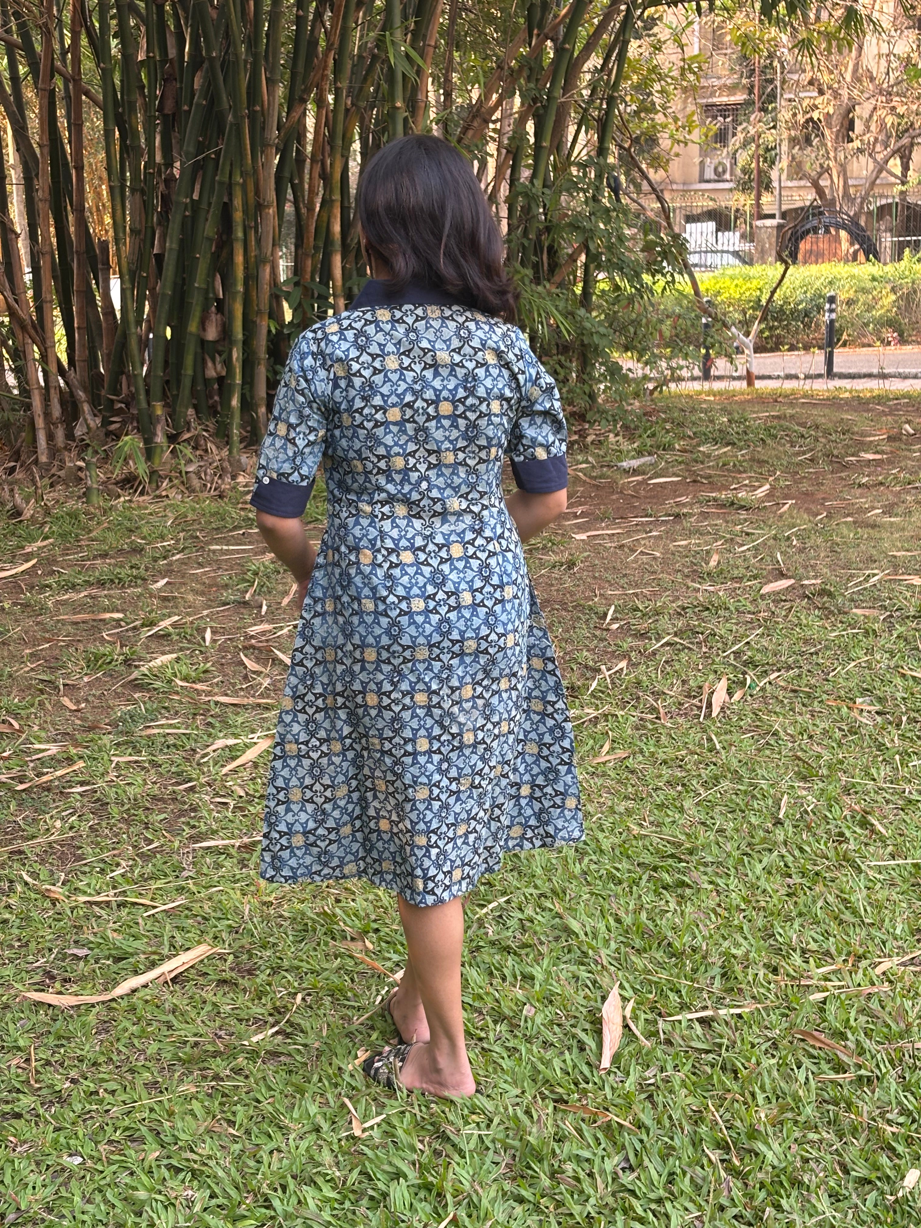 Neelrekha Ajrakh Dress