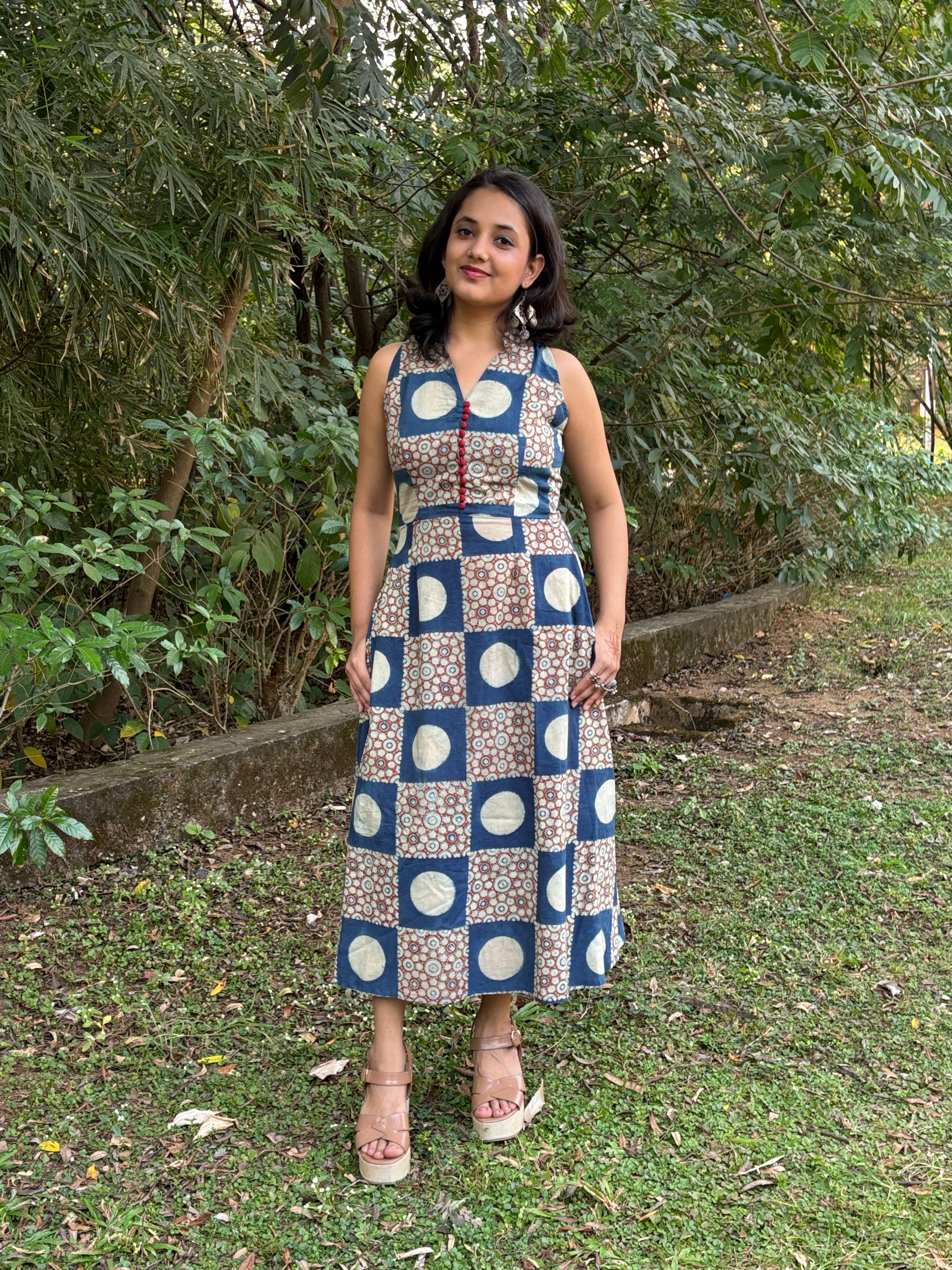 Ajrakh Halter Neck Dress