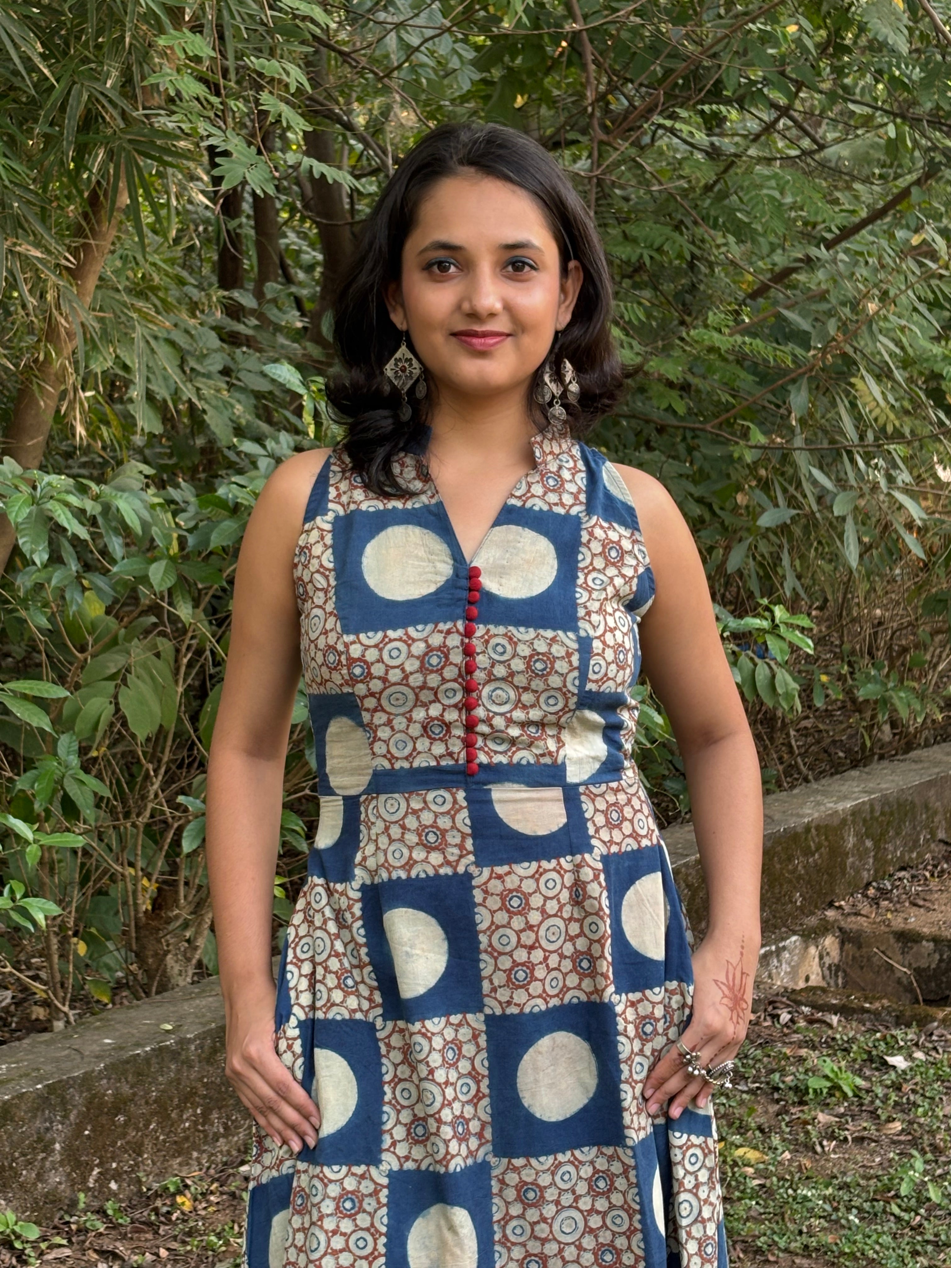 Ajrakh Halter Neck Dress