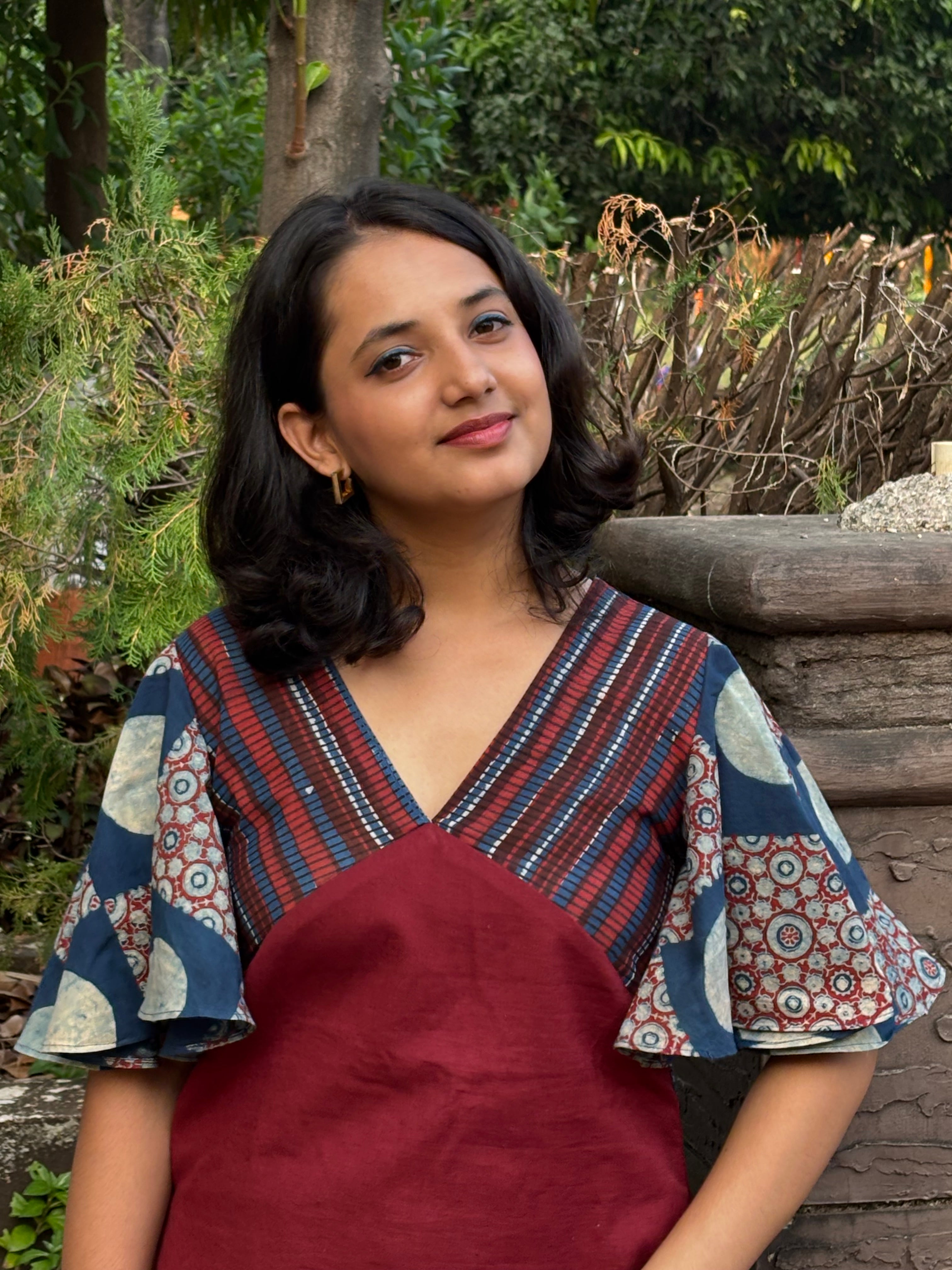 Laalrekha Cotton-Flax Top