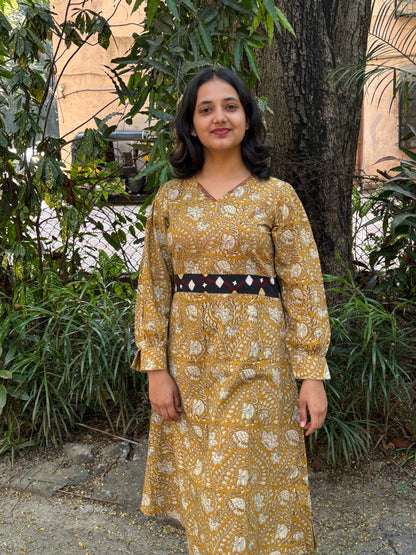 Jaipur yellow Bodycon dress