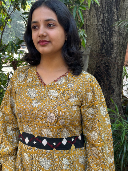 Jaipur yellow Bodycon dress