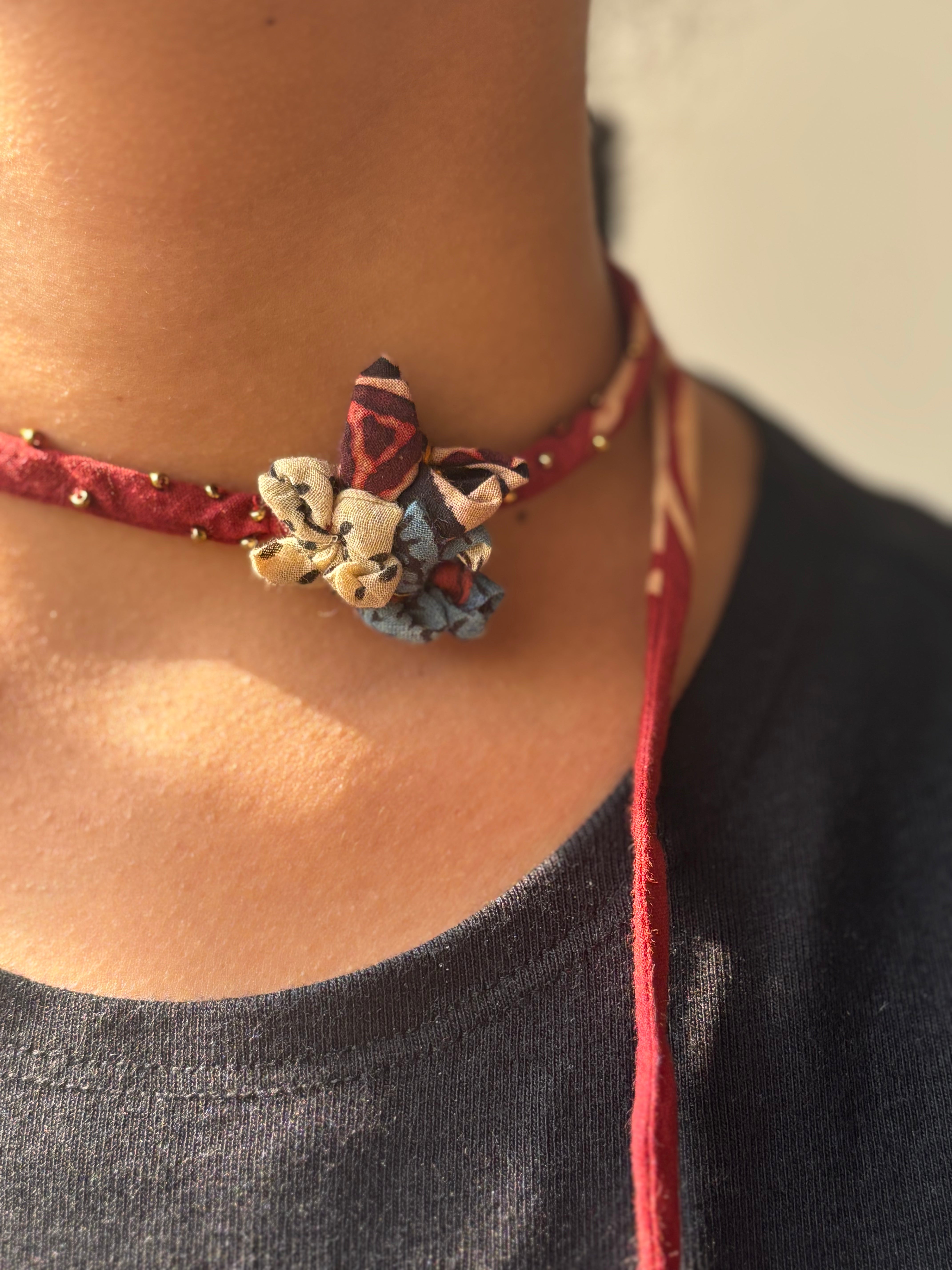 Upcycled Ajrakh Multiway Dori Jewellery