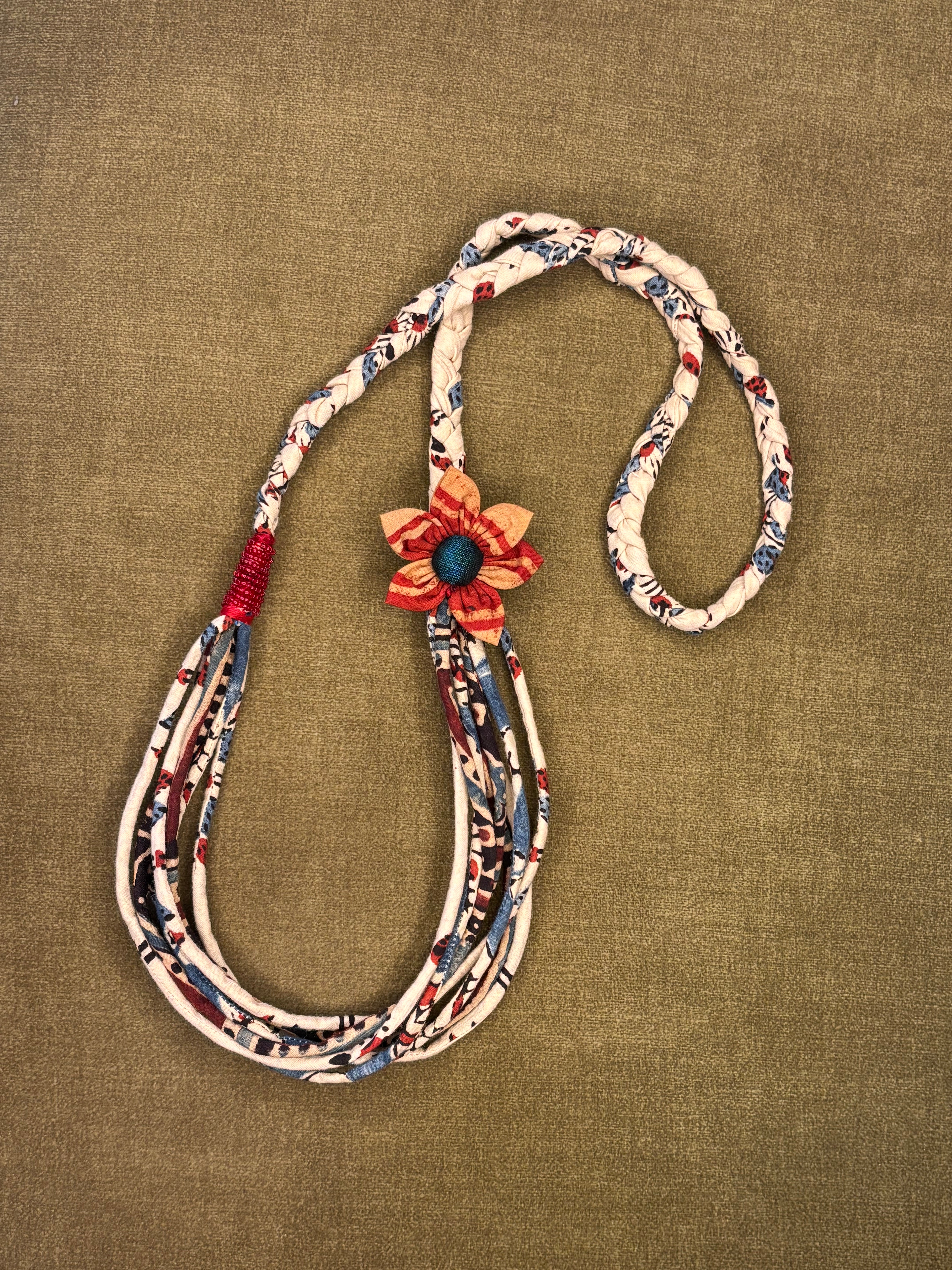Ajrakh Tassel Layered Necklace