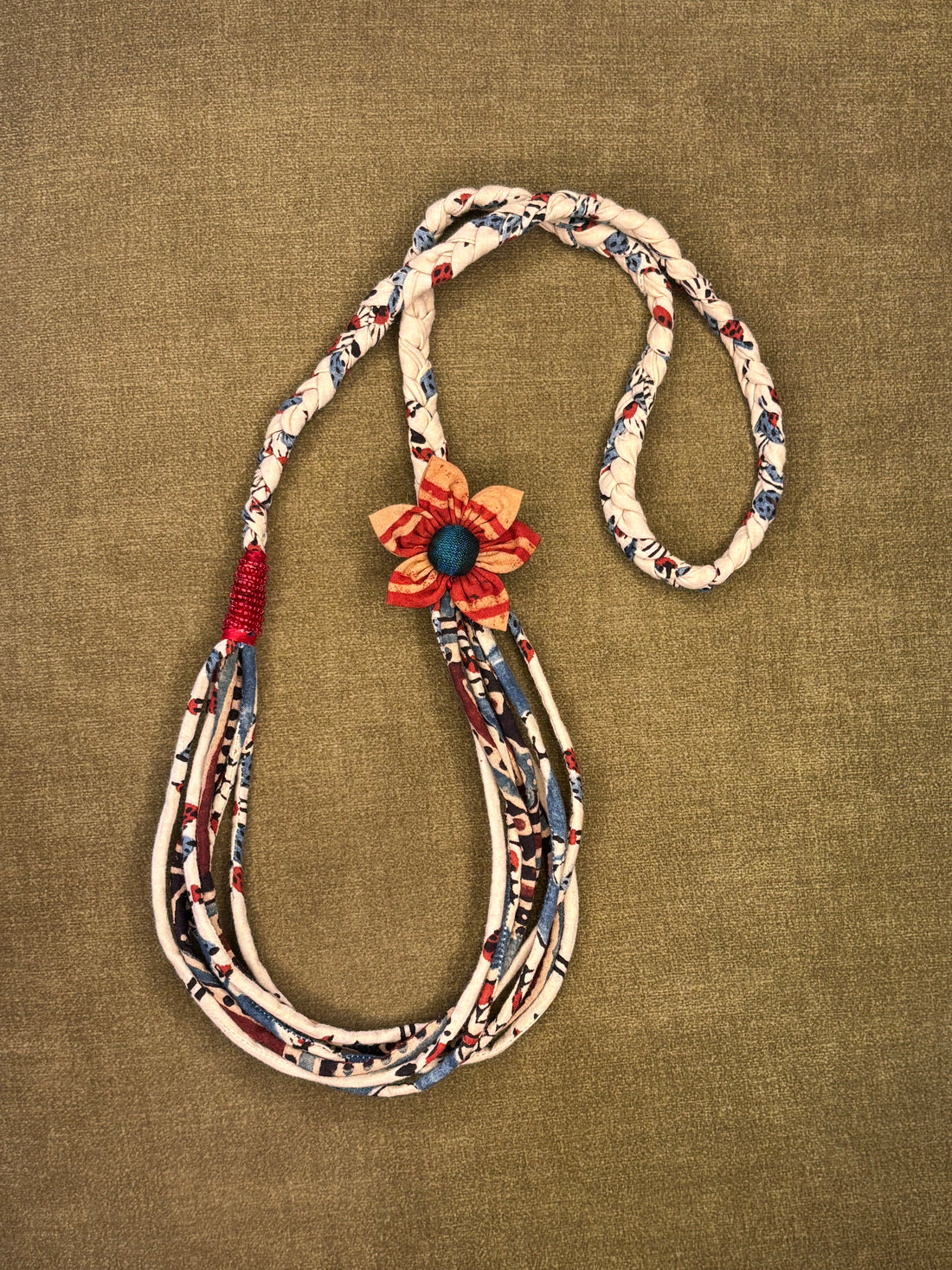 Ajrakh Tassel Layered Necklace