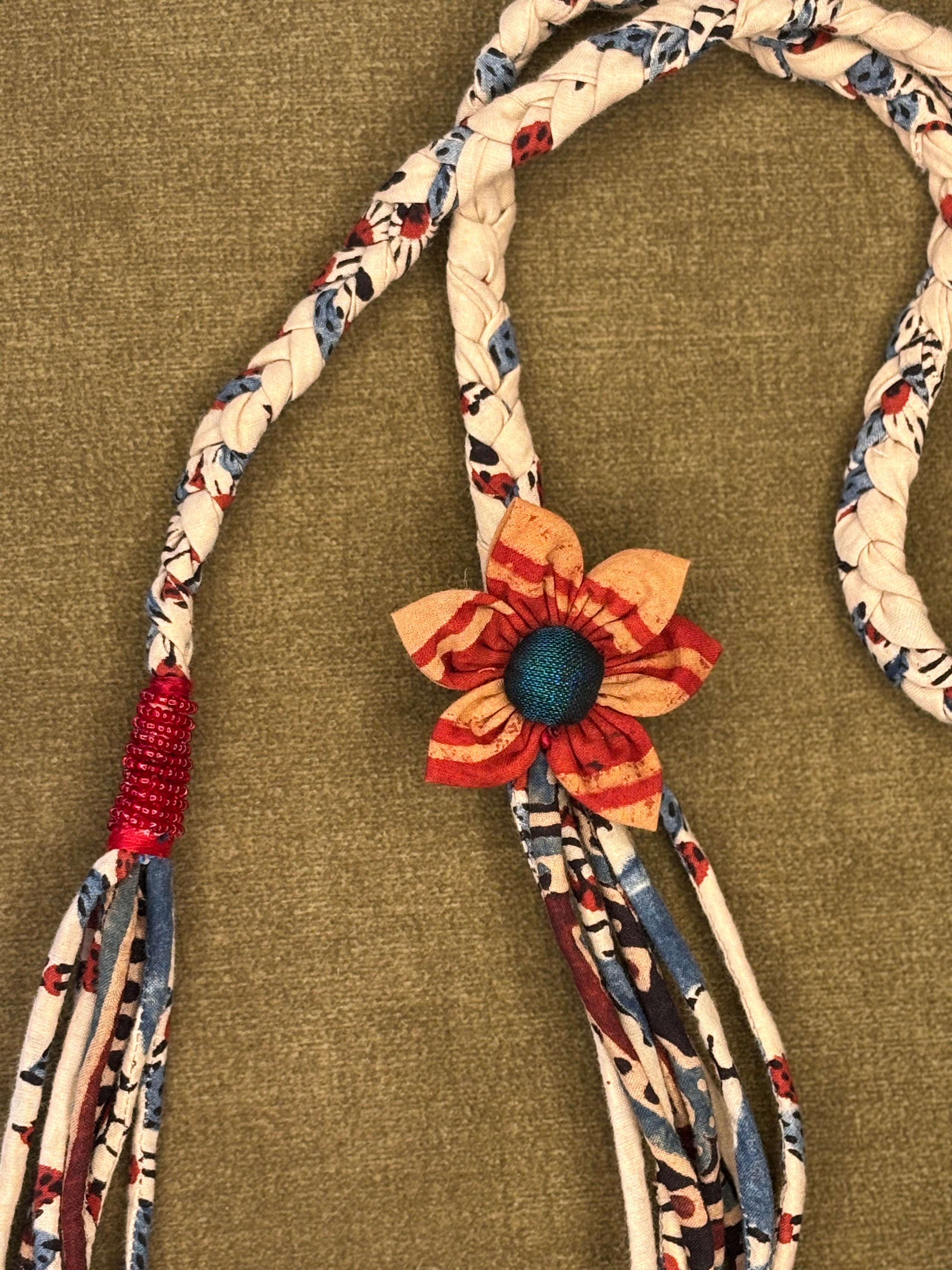 Ajrakh Tassel Layered Necklace