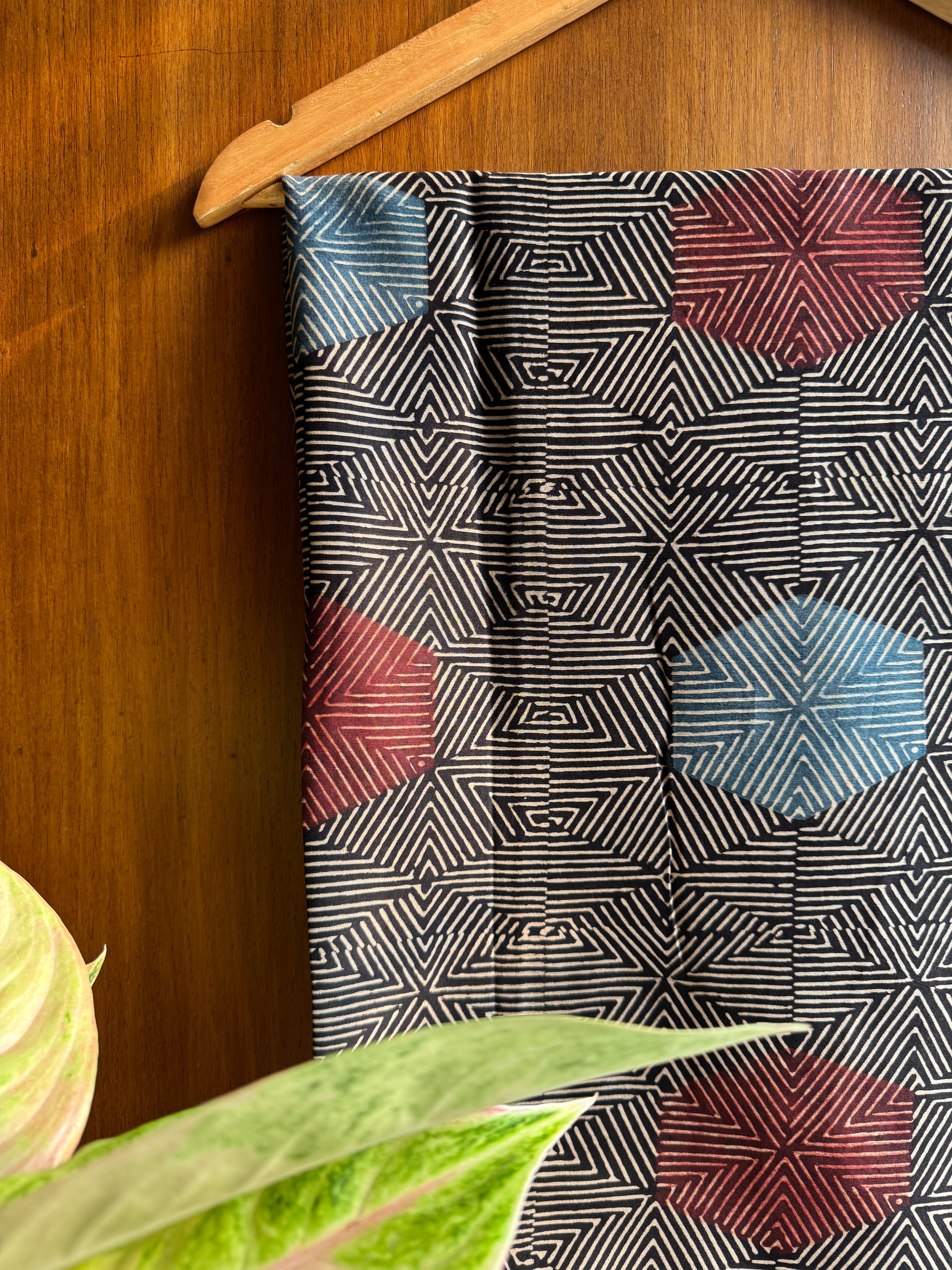 Black Ajrakh Chanderi Stole